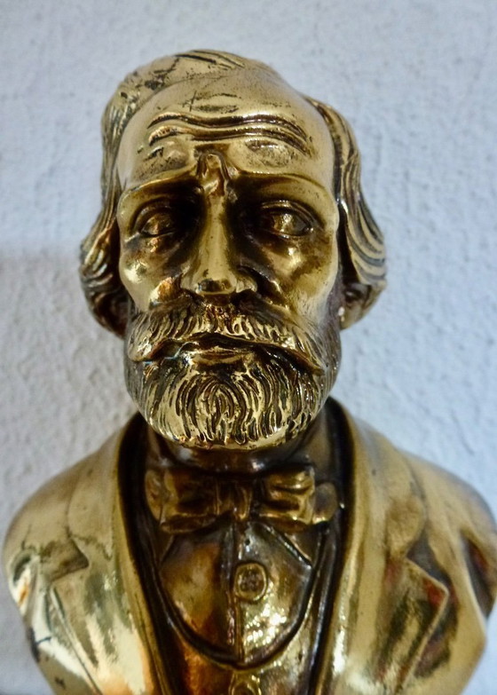 Image 1 of Büste, G. Verdi – 16 cm – Bronze, vergoldet – 1991, A. Lucchesi.
