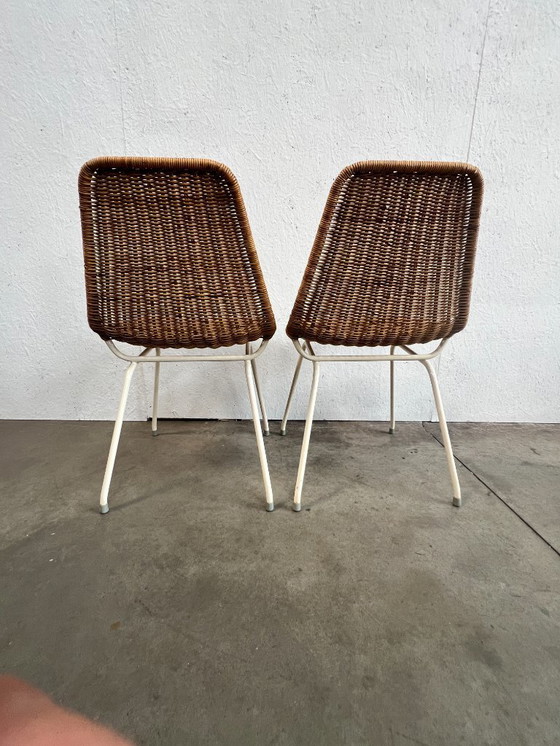 Image 1 of Tweetal vintage rotan stoelen, Dirk van Sliedregt, 1960's