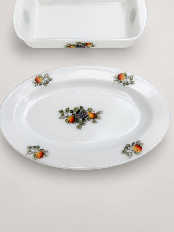 Arcopal set da portata vintage – 17 pezzi – decoro di frutta – arcopol, Stoviglie, Glass (photo 5 of 9)