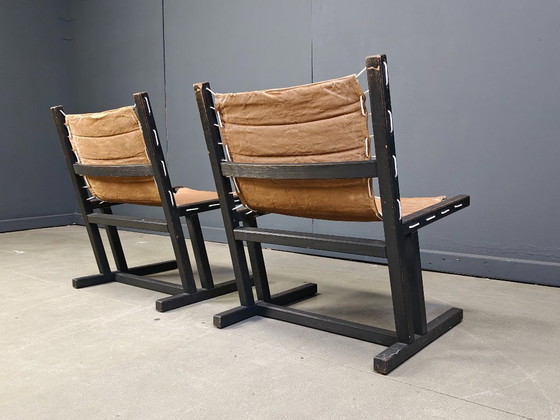 Image 1 of Chaises longues en toile et corde de Casala, Allemagne de l'Ouest, années 1970, lot de 2