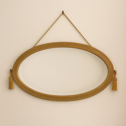 Oval Art Deco Beveled Mirror – 1930s/40s