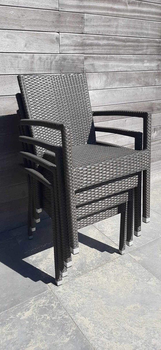 Image 1 of 4 sillas de patio apilables con cojines