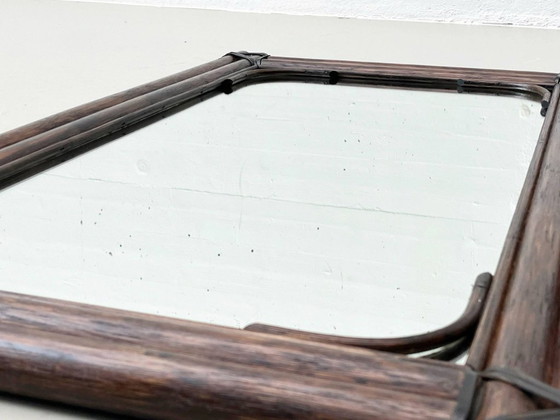 Image 1 of Mid - Century mirror made of bamboo, Italy 1950s