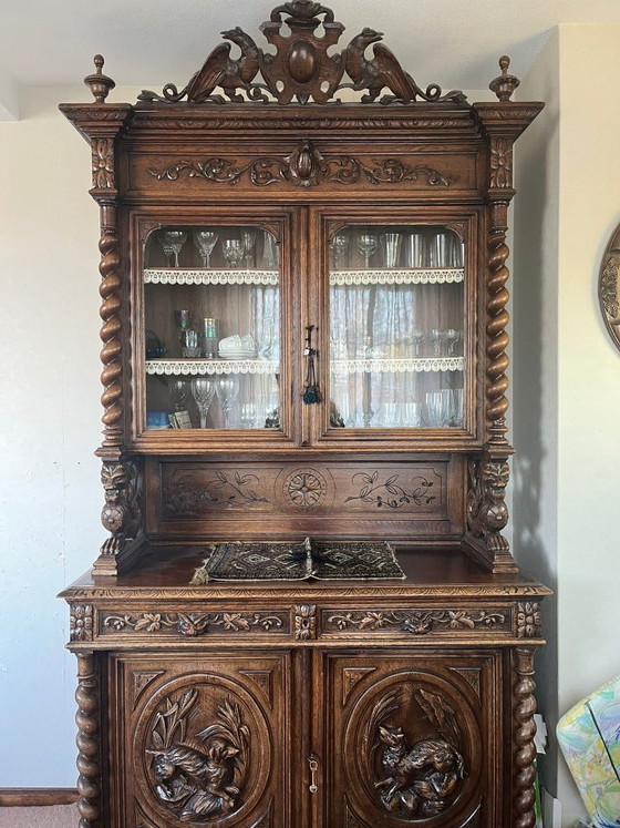 Image 1 of Mobile da caccia antico francese (rovere) – stile Enrico II – ca. 1880