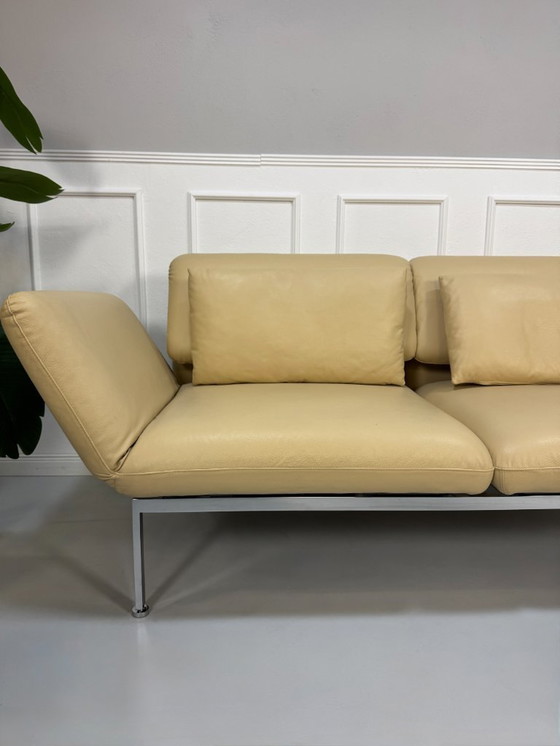 Image 1 of Brühl Roro Designer Leder Beige Sofa Schlafsofa Gäste Couch