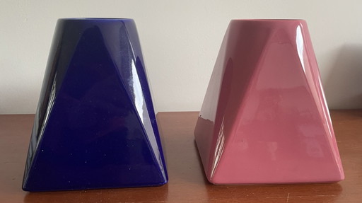 Velsen ceramics - Vintage postmodern pyramid vases