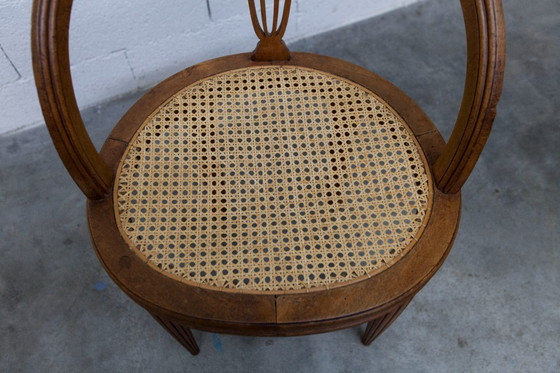 Image 1 of Vintage Louis XVI style chair – Cane seat, lyre-shaped back