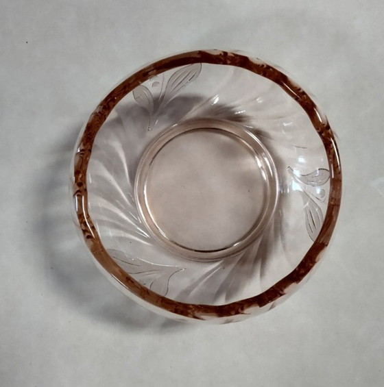 Image 1 of ciotola/piatto per caramelle in vetro rosa