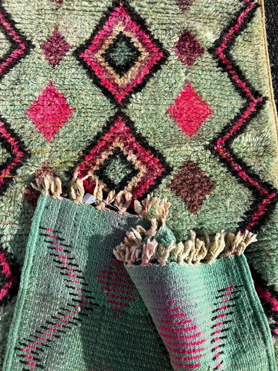 Image 1 of Boujad Runner Rug – 75x370 cm Moroccan Pastel Wool Hallway Carpet 