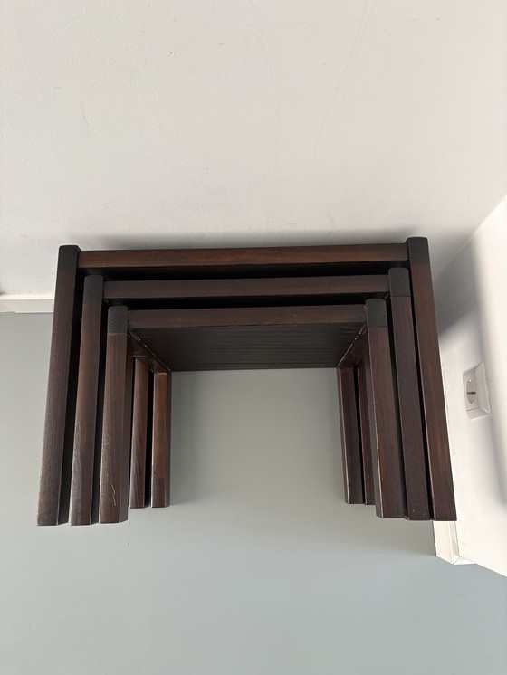 Image 1 of Vintage wengé houten nesting tables