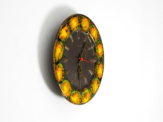 Image 1 of Bellissimo grande orologio da parete in ceramica Fat Lava di Kienzle del 1960