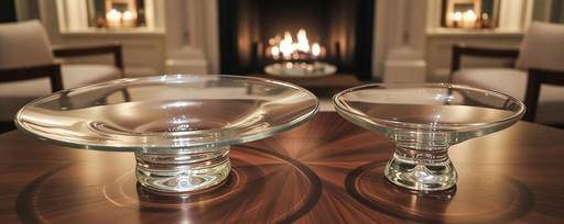 Unieke Vintage Krosno Poland Kristalglas Etagère Set – (W024) Handgeblazen Bonny Serie – Luxe Fruitschaal & Bonbonschaal!