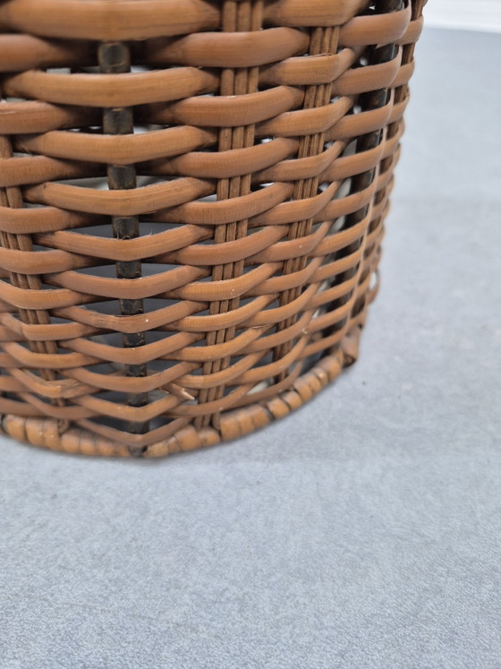Vintage Staande Lamp Rotan. Vloerlamp Riet. – Vloerlampen, Wicker, Textile (photo 5 of 15)