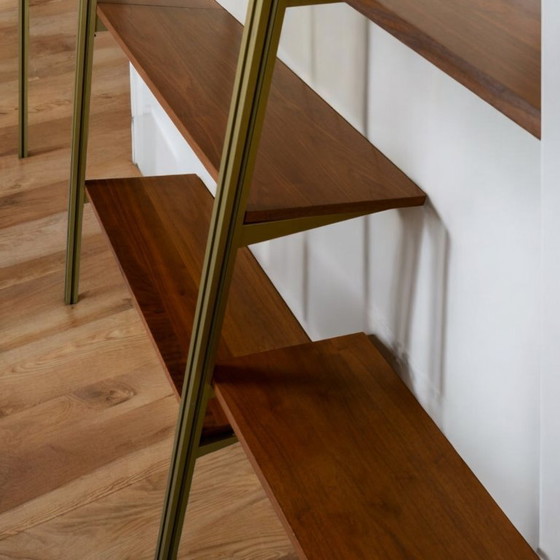 Image 1 of Tension Pole Free Standing Rose Gold Aluminum Omni Wall Unit by George Nelson