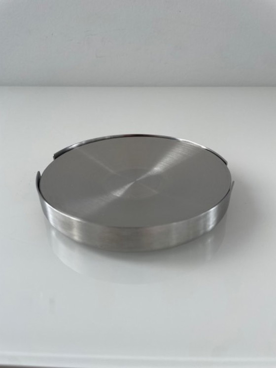 Image 1 of Tavola Swiss design coasters stainless steel set of 6