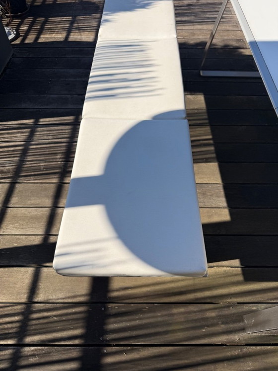 Exceptional extendable outdoor table + 2 stainless steel benches with marine upholstery - Design by (photo 4 of 12)
