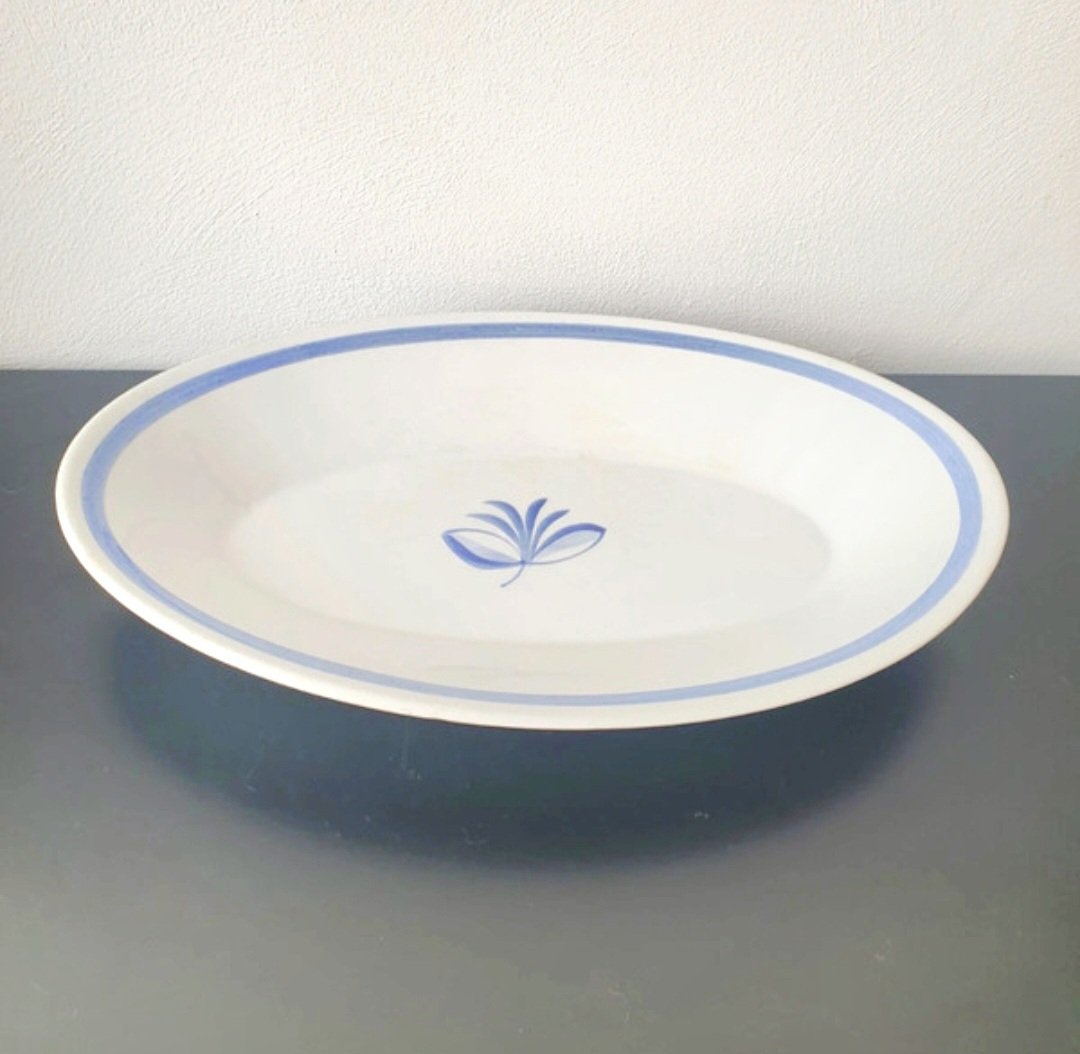 Upsala-Ekeby Oval Serving Dish 'Blätt Band' | Vintage Scandinavian