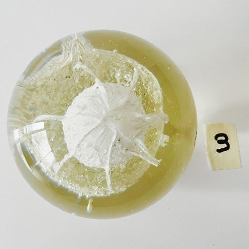 Mid-century modern Murano glas briefgewicht presse-papier helder glas kwal 1980's