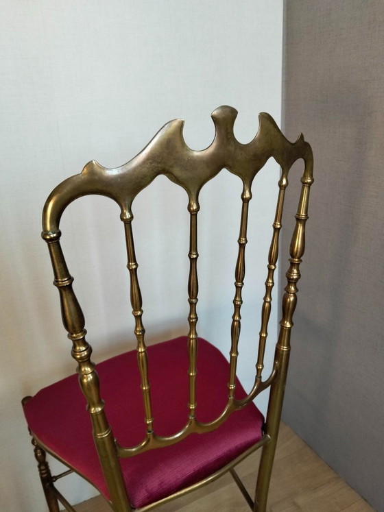 Silla Chiavari italiana de latón, Sillas y sillones, Terciopelo, Dorado (foto 6 de 6)