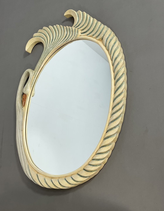 Image 1 of Vintage Italian epoxy designer mirror with console