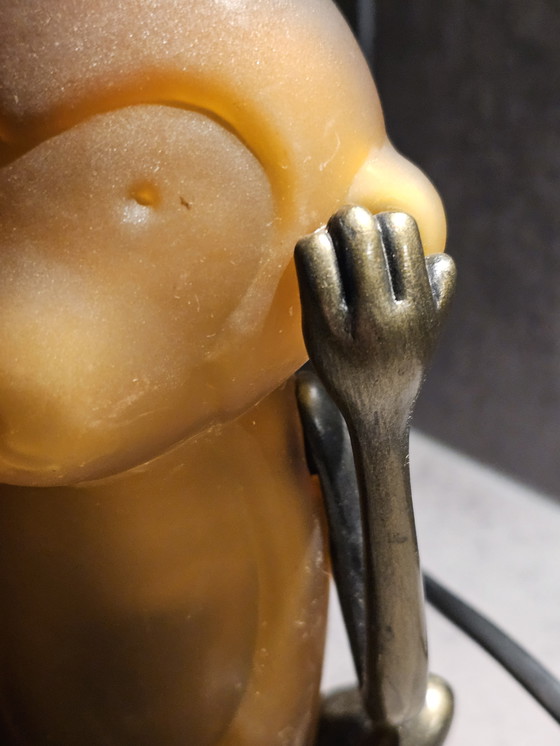 Image 1 of Lampada da tavolo vintage a forma di scimmia / lampada d'atmosfera - decorazione retrò