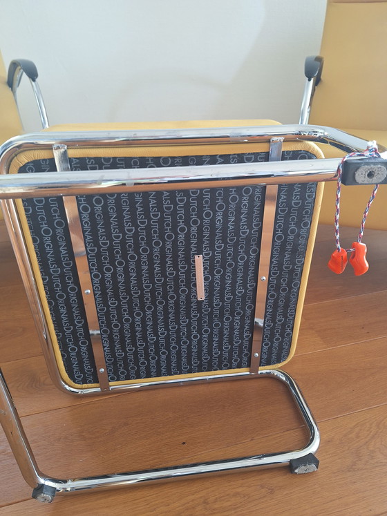 Image 1 of 2x Dutch Originals Gispen 423 armchairs + Gispen 443 ottoman