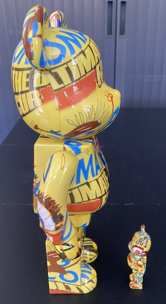Image 1 of Bearbrick Andy Warhol x Jean Michel Basquiat N3 400% + 100% Medicom Spielzeug