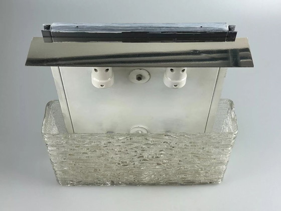 Image 1 of Lampada da soffitto in vetro ghiacciato anni '60-'70 di Kaiser Leuchten Germania