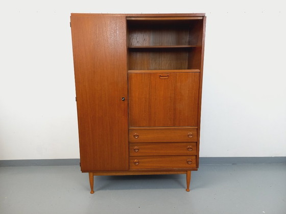 Image 1 of Vintage Scandinavian style teak secretary cabinet from the 60s