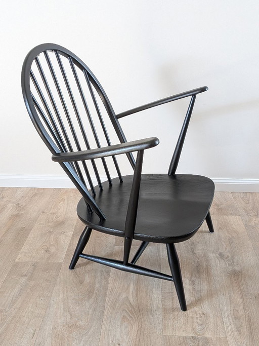Vintage Ercol Windsor fauteuil - Model 305 (op maat gemaakt in zwart)