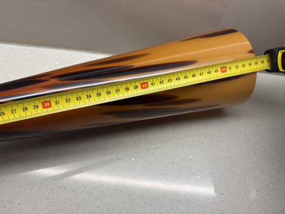 Image 1 of XL Murano Glass Vase – Firework Design in Amber & Brown – 55cm