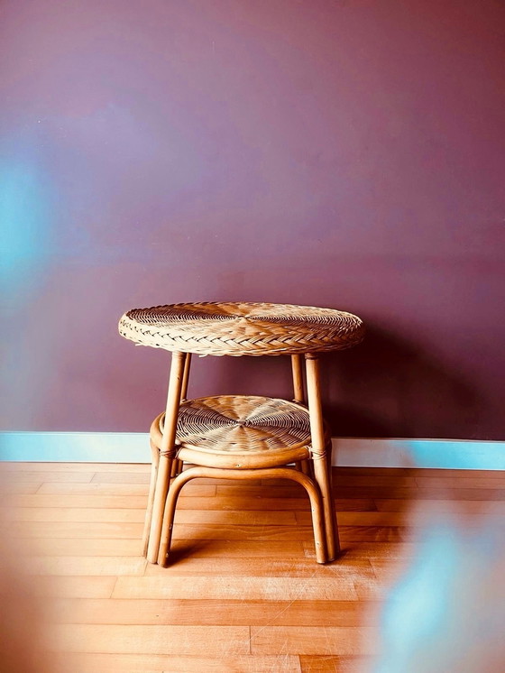 Image 1 of 💛Vintage rattan side table💛