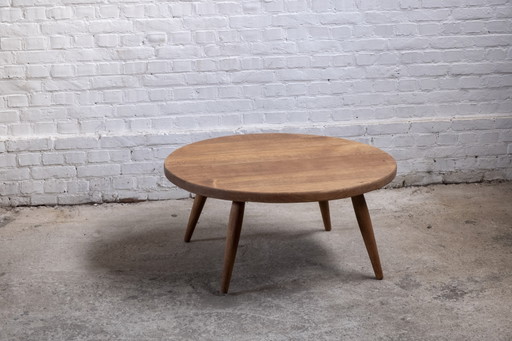 Mesa de centro baja de roble macizo, Dinamarca, década de 1960
