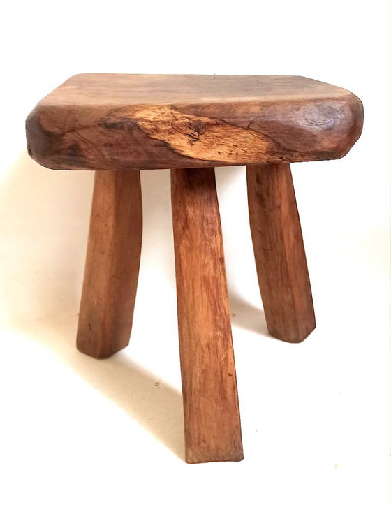 Image 1 of Brutalistischer Dreibeinhocker, 1960er Jahre