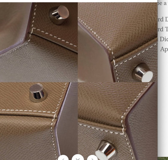 Image 1 of Borsa HERMES Kelly 25 in pelle étoupe - 103212
