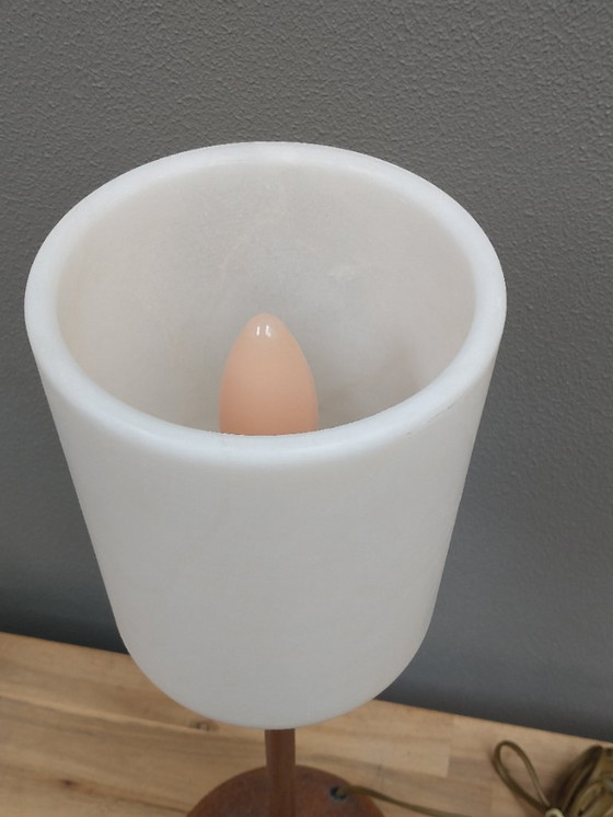 Image 1 of 2 x table lamp with Alabaster shade