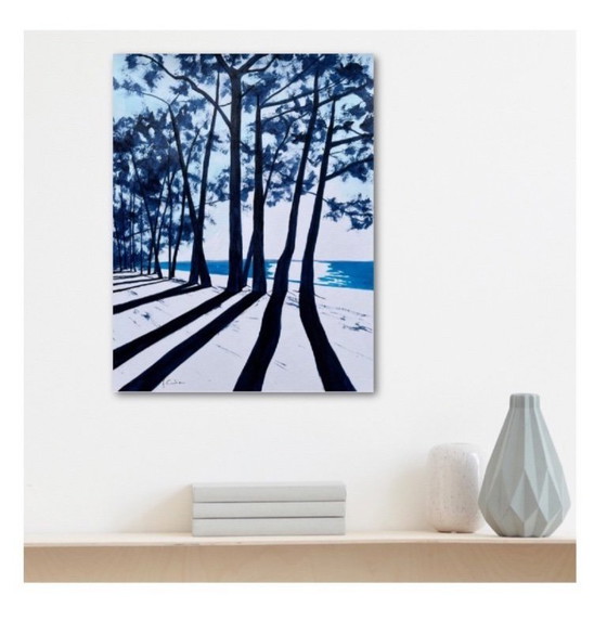 Image 1 of Oost-Indische inkt op wit fabriano papier 300g Onderwerp: Cap Coz Formaat 40x30 cm.