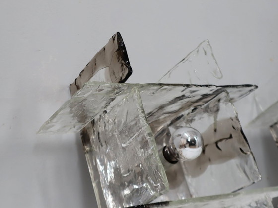 Image 1 of Paar Murano-Glas-Wandleuchten, Carlo Nason für Mazzega, 1960er Jahre, Italien
