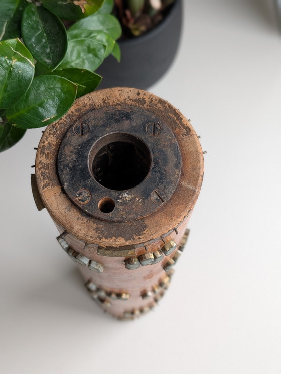 Raro Cilindro di Stampa Antico "3 Gelb" (Motivo 2476) – Timbro – Oggetti decorativi, Metal, Wood (photo 5 of 8)