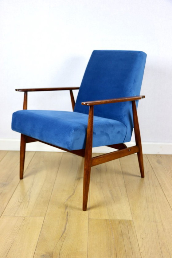 Image 1 of Vintage fauteuil 'Lis', jaren 70, blauw - 2 stuks beschikbaar