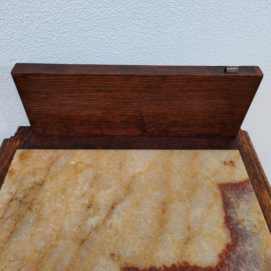 Image 1 of Set di comodini antichi vintage con piano in marmo