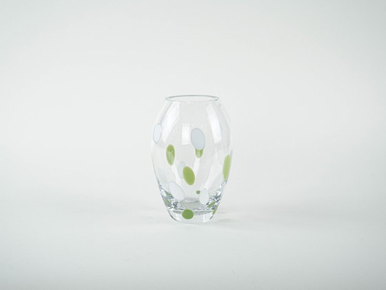 Image 1 of Polka-dot glass vase, Danish design, 1970s, made in Denmark