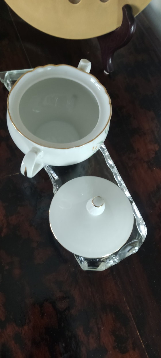 Image 1 of Zuccheriera Vintage Richard Ginori - Porcellana Italiana con Bordatura in Oro