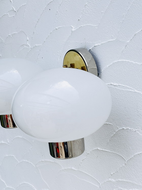 Image 1 of Doppia applique in ottone opalino