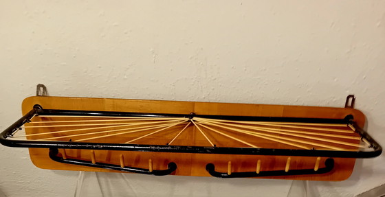 Image 1 of J 60 Wall Coat Rack, All Original With Plasticized Elements Adjustment Rack Of Plastic Wire