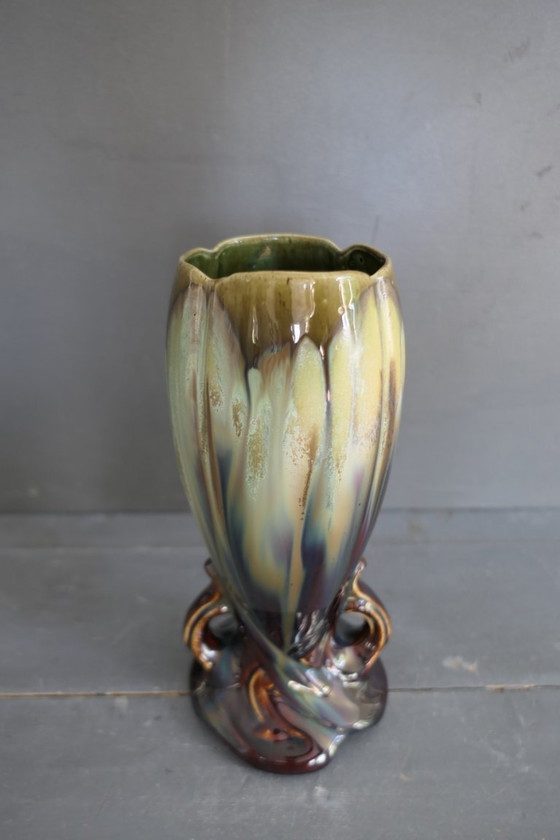 Image 1 of Art Deco vase Faiencerie de Thulin numbered 1943