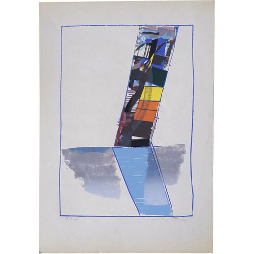 Moderne abstrakte Farblithographie von Hardy Strid, 1950
