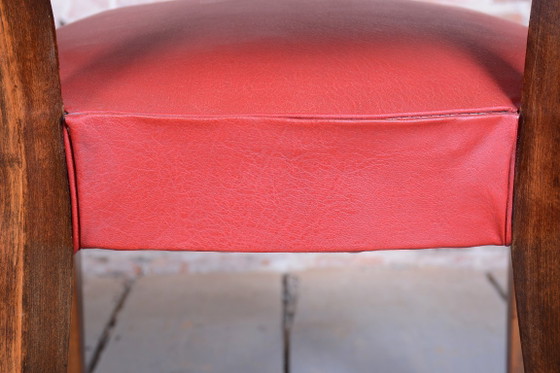 Restored Art Deco Armchair, by Jules Leleu, Beech, Revived Polish, France, 1930s – Wood, Skai (photo 14 of 14)