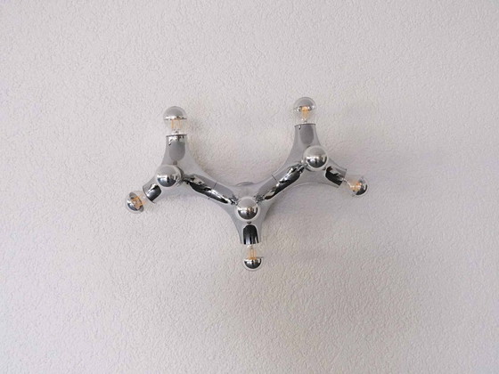 Image 1 of Lampe de plafond vintage Sputnik Gemini, style milieu du XXe siècle, par Gebrüder Cosack | Années 1970