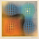 Litografia in edizione limitata e numerata di Victor Vasarely degli anni '70.